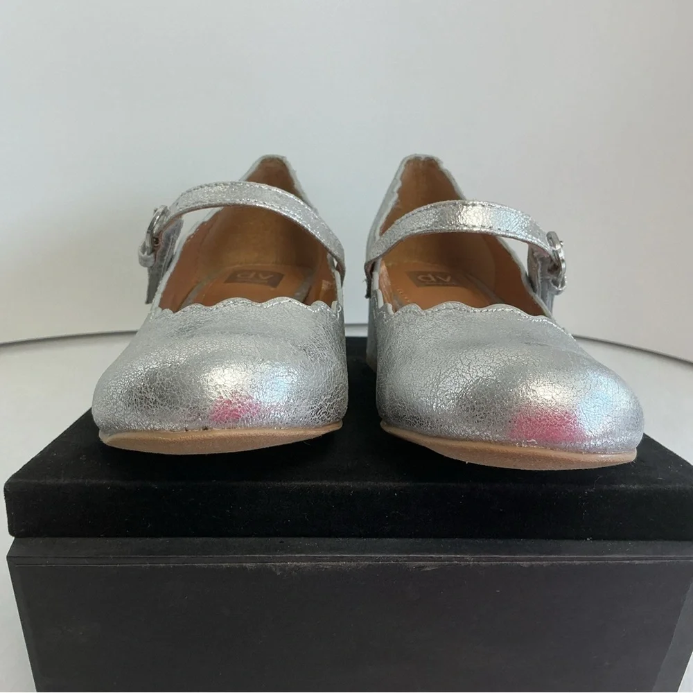 Dolce Vita DV Girls Scallop Mary Jane Heels Silver Size 2